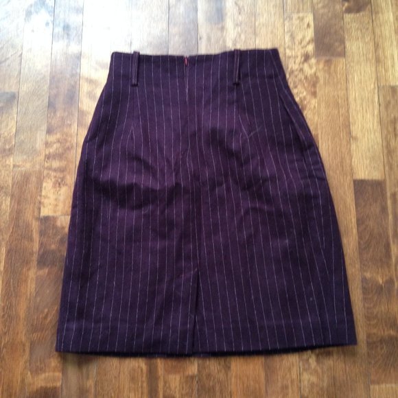 Bagatelle - Wool Burgundy Pencil Skirt - Picture 12 of 16